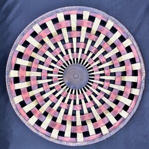 Woven Wood Bowl Decorative Centerpiece Tray Table Decor Rustic 13.5" Diameter‎